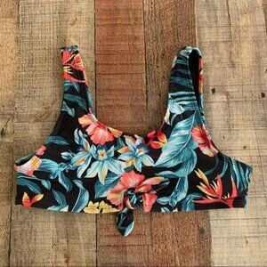 Old navy girls Hawaiian floral print bikini top with tie front